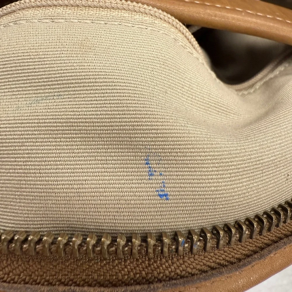 Coach Tan and Brown Signature Monogram Vintage Shoulder Bag